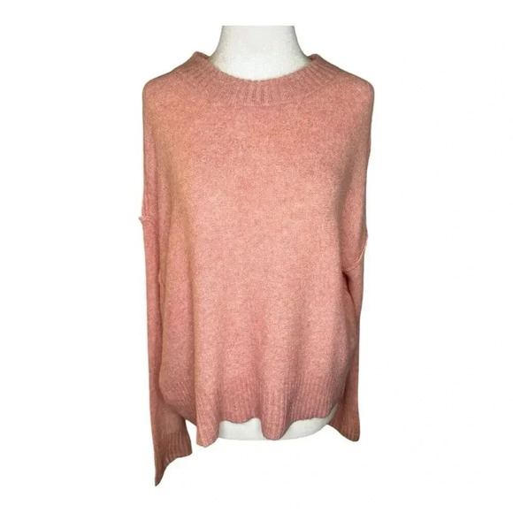 NEW American Eagle Women’s Small Pink Crewneck Oversized Comfy Sweater NWT - Picture 1 of 9